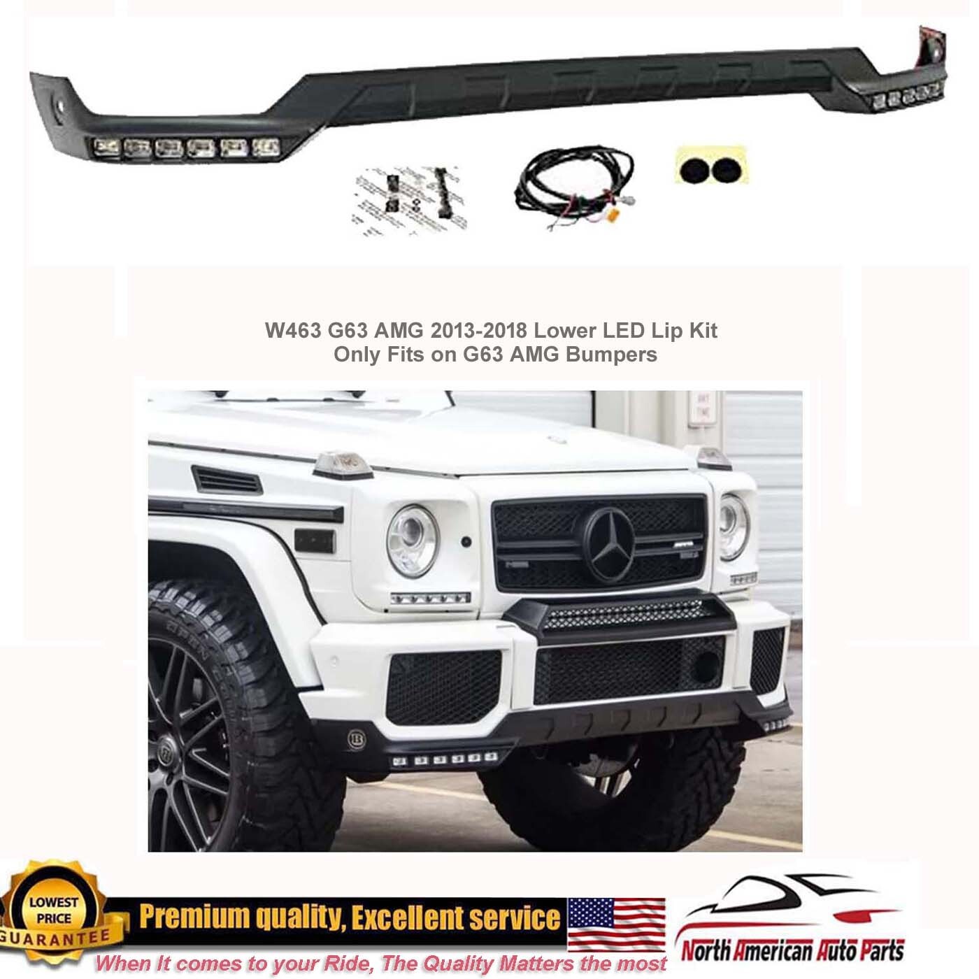 G63 Front Bumper Led Lip Brabus Spoiler Wing 4x4 G-Wagon Kit Lower G65 Part