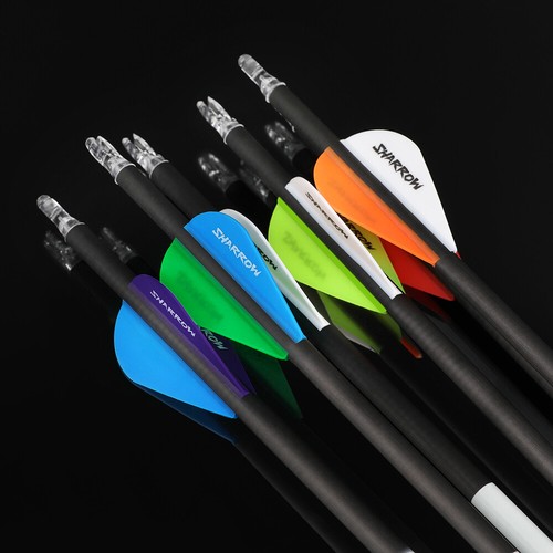 31" Luminous Pure Carbon Arrows SP300-600 2" Vanes Archery Bow Hunting Shooting - Picture 15 of 29