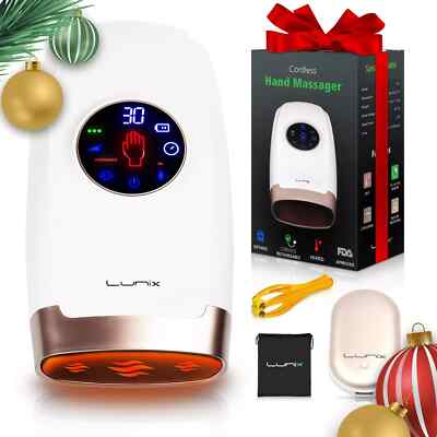 Lunix LX7 Touchscreen Electric Hand Massager with Compression, Pressure Point...