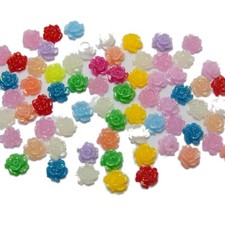 500 Mixed Color Flatback Resin Floral Mini Flower Cabochons 5mm DIY Craft