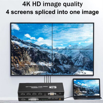 NEU 4K 2x2 HDMI DVI Video Wall Controller Processor 1X2 1X3 1X4 2X1 3x1 4X1