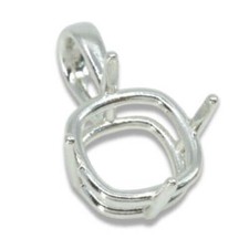 Cushion Side Set Single Bail Cushion Pre-notched Pendant Mounting