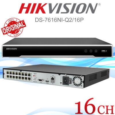 US Hikvision 16ch NVR 4K 8MP 16Channel 16POE DS-7616NI-Q2/16P Surveillance dvr