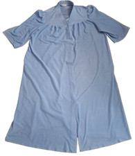 Vintage Vanity Fair Robe Housecoat Womens Blue Soft Pocket Snaps USA Made 3XL