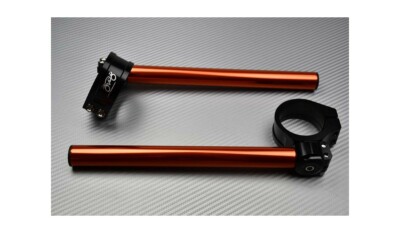 Paar orangene 360° neigbare Stummellenker AVDB 54 mm für BUELL 1125CR