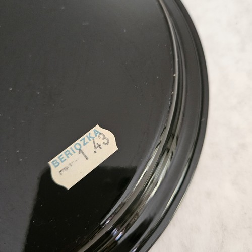Vintage Midcentury Hand Painted Enameled Metal Tray Floral Decorative 8 1/2" - Picture 6 of 6