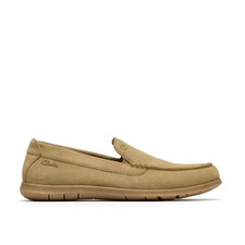 Image of Clarks Mens Flexway Step Maple Loafers,Slip Ons Suede Casual