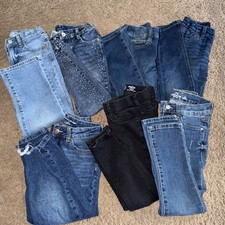 Girl Jeans Lot Of 7 size 6-6X skinny jeans Gap Jordache Members Mark Begging