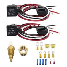 12v 40 Amp Dual Electric Fan Relay Kit Radiator Electric Fan Thermostat Kit Temp 12v 40 Amp Dual Electric Fan Relay Kit Radiator Electric Fan Thermostat Kit Temp