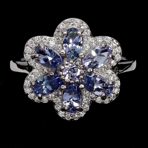 925 Sterling Silver Ring Oval Tanzanite 5x3mm Natural Gemstone Jewelry ...