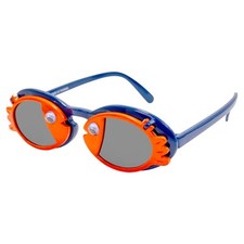 Just a Shade Smaller Blue Fish Sunglasses for Kids with Googly Eyes Flip-Up
