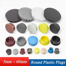 Round Plastic End Caps For Tubing Pipe Inserts Bung Feet Blanking Plugs 5mm 60mm
