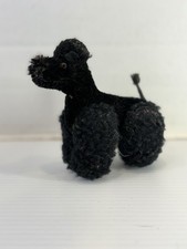 VINTAGE STEIFF SNOBBY POODLE DOG BLACK 1960S - 10CM 4IN - NO CHEST TAG/ Collar