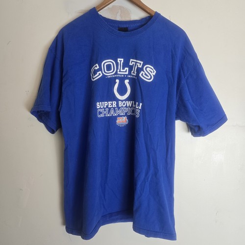 T-shirt Super Bowl XLI 2007 Champions Indianapolis Colts Champs blu adulto XL - Foto 2 di 11