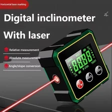 Digital Angle Finder Magnetic Protractor Laser Level Box Inclinometer Tool