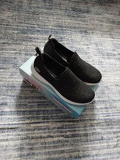 Image of Skechers Ultra Flex Ladies Trainers UK 5 Heather Black Memory Foam Slip On New