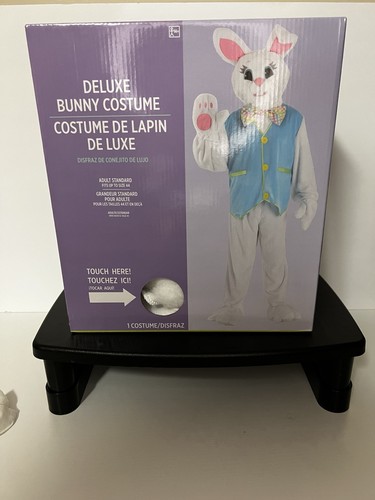 Adult Deluxe Easter Bunny Costume 5 Piece Unisex Rabbit Jumpsuit Fits Up to 44 - Picture 3 of 3