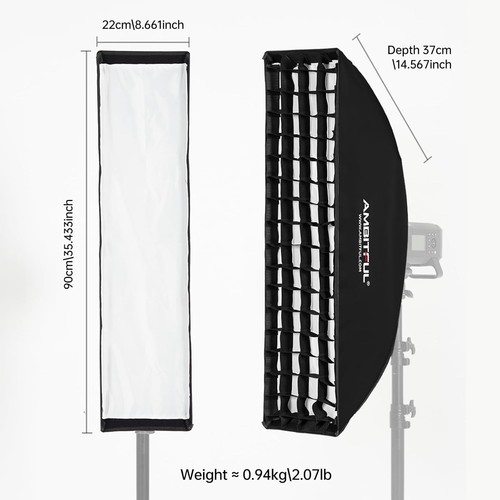 Softbox Striscia Griglia a Nido d'Ape per Illuminazione Studio - Foto 4 di 11