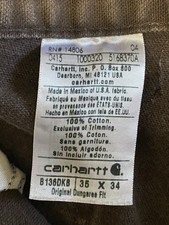 Carhartt Vintage Double Knee Pants 35x34, B136 DKB Dungaree Fit
