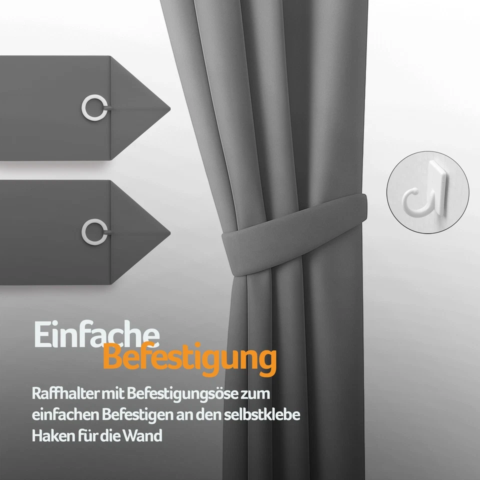 Schlaufenschal Dekoschal 2er Pack Komplett Set, Vorhang Gardine Blickdicht Ellen - Bild 3 von 4