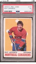 Guy Lapointe 1970 OPC #177 PSA 3 Rookie Card PSA 3 Montreal Canadiens HOF Legend