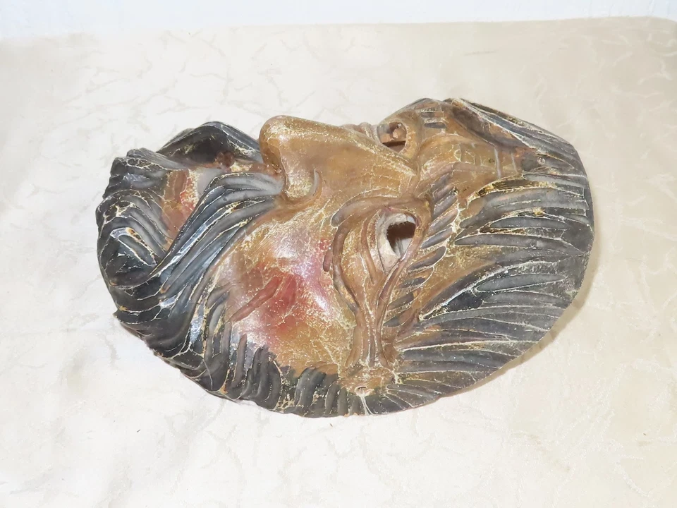 Maschera IN Legno Fasnet Carnevale Larve Probabilmente Tedesco Sud - Immagine 3 di 4