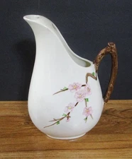Poppytrail Pottery  Metlox Peach Blossom Pitcher 64 oz, 1950s MCM Vintage DAMAGE