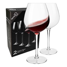 Large Tritan Burgundy Red Wine Glasses 480ml Unbreakable Stemmed Glasses for Pa...