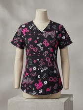 Barbie "Dream Big" Licensed Women's Healthcare Scrub Top size M