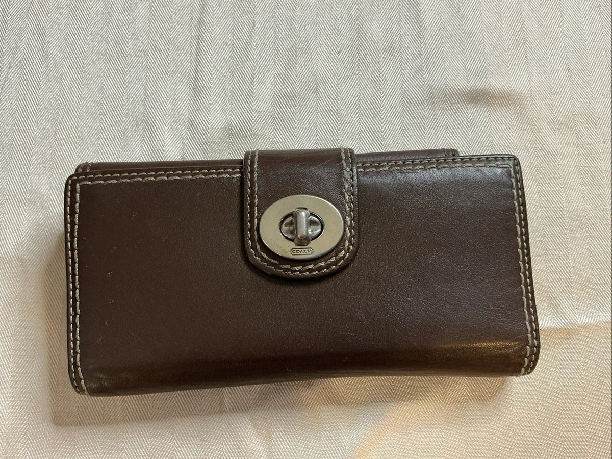 Coach 65th Turnlock Bifold wallet ブラウン Coach Turnlock Wallet for sale - eBay