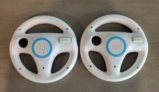 Official Nintendo Wii Steering Wheels Pair Genuine OEM Driving Racing Mario Kart