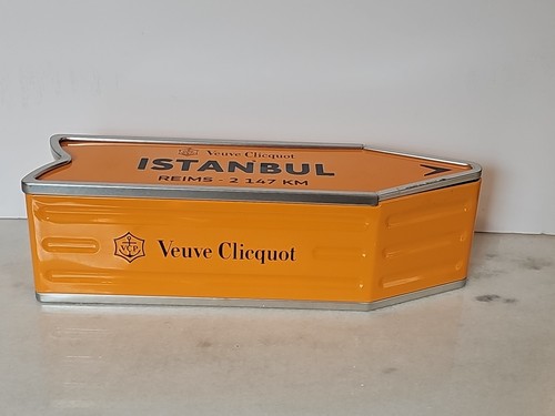 Veuve Clicquot Arrow Istanbul Empty Metal Tin Box orange - Picture 4 of 10