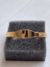 Gold Plated 925 Silver Expanding ID Newborn Baby Bangle / Bracelet 0-1 years