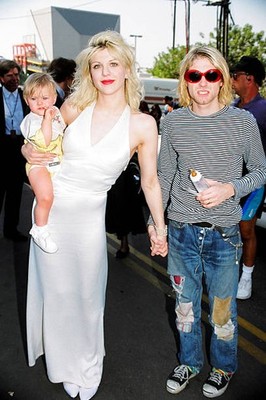 Courtney Love Frances Bean Cobain Kurt Cobain of Nirvana Old Photo 6