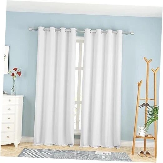 Curtains Privacy Curtains 92 inches Long Kitchen 52"W x 92"L (Pack of 2) White