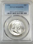 1956 Franklin Half Dollar PCGS MS64FBL Frosty FULL BELL LINES New Holder #M294A