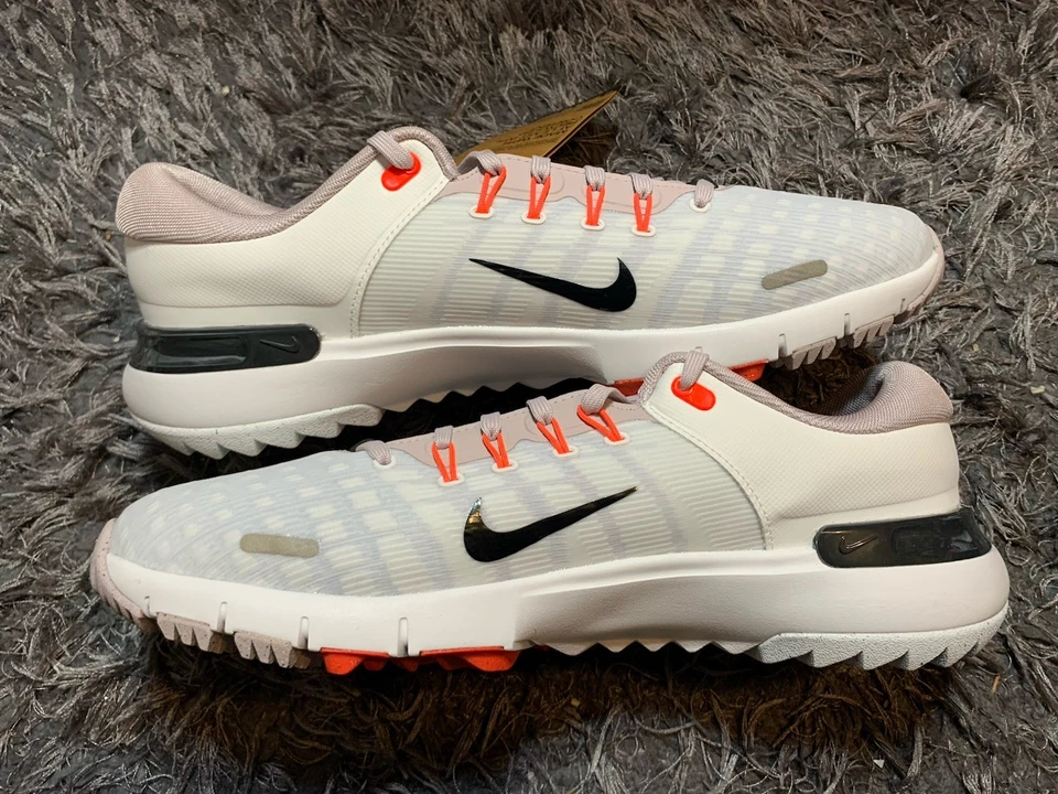 Nike Men’s 11.5 Free Golf NN Shoe White/Phantom/Orange/Black FN0332-100 NEW - Image 3 of 4