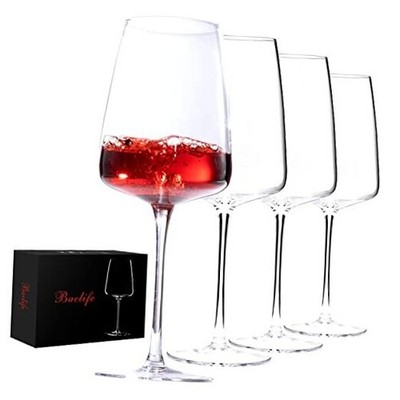 Hand Blown Square White or Red Wine Glasses Set of 4   4 Count (Pack of 1)