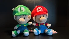 Baby Mario & Baby Luigi 6"  Stuffed Plush Toys by Sanei Little Buddy