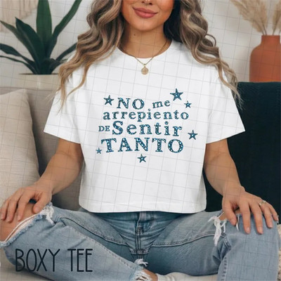 Karol G New Album,I Don't Regret Feeling So Much,Faux Crystal Boxy Tee,Fan Merch