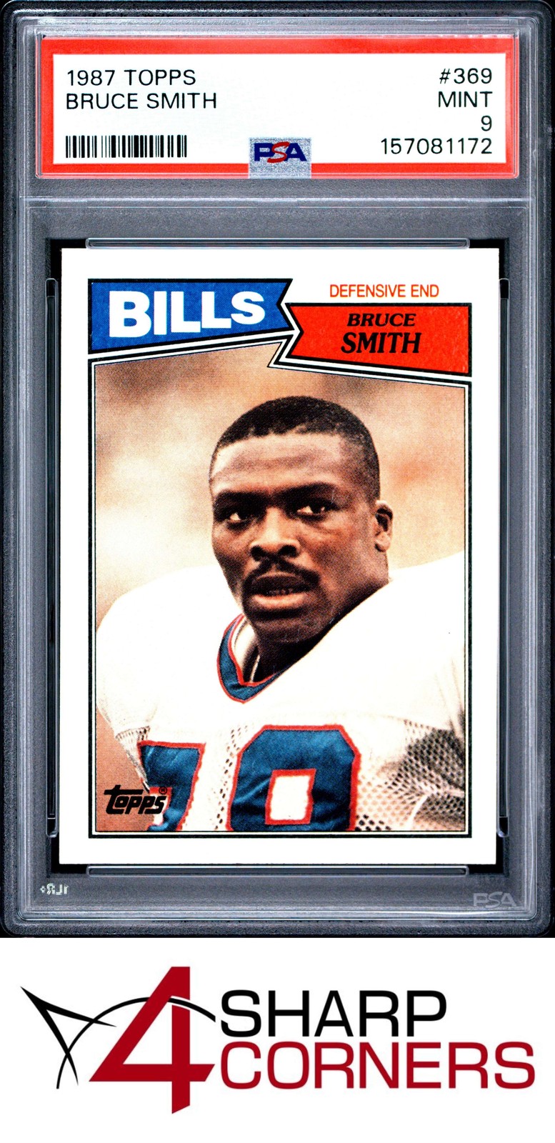 Bruce Smith #369 Football Cards 1987 Topps trading card — raw and PSA graded price guide