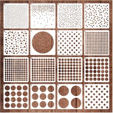 16 Piece Circle Stencil Set Polka Dot Geometric Craft Painting DIY Reusable