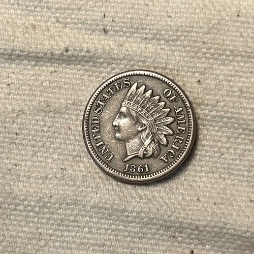 1861 Indian Head Cent XF 1c US Penny Coin Circulated Extra Fine Condition ZM