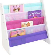 Kids Bookshelf, 4-Tier Front-Facing Book Display Organizer, Montessori Toddler B