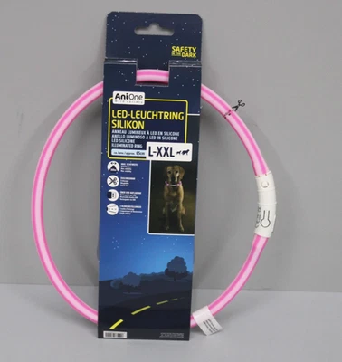 AniOne LED-Leuchtring Silikon 2 farbig Rosa L-XXL Max. Sichtweite 300 Meter NEU