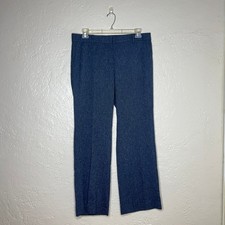 Ann Taylor Dark Blue Textured Straight Leg Dress Pants Trousers Size 12 Womens