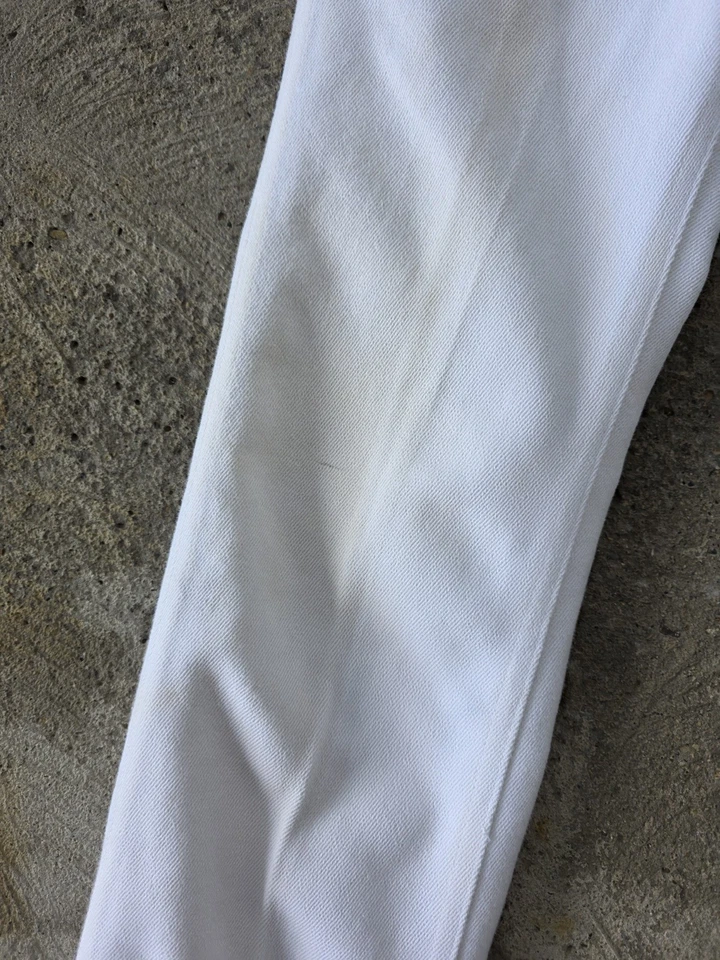 Pantalones de mezclilla Lee Jeans blancos vintage años 70 hechos en unión sin usar raros altos 28x34 Foto 3 de 4