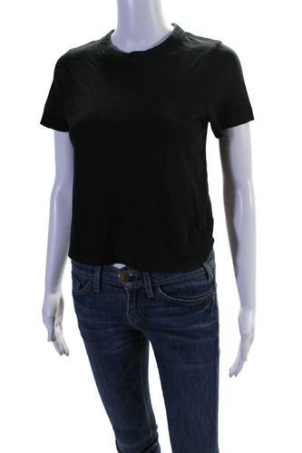 T Alexander Wang Womens Cotton Short Sleeved Casual Basic T-Shirt Black Size XS - Afbeelding 2 van 5