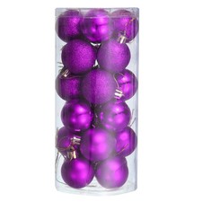Juego de 24 bolas colgantes irrompibles adornos de Navidad de 1,5" (púrpura)