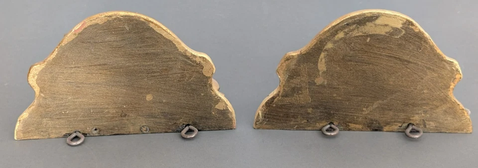 PAAR FLORENTINER WANDKONSOLEN HOLZ GESCHNITZT VERGOLDET UM 1900 - Image 4 of 4